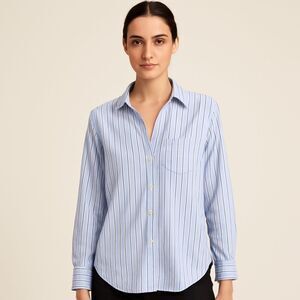 Grayson The Hero Button-Up Shirt Blue White Stripe Size 02